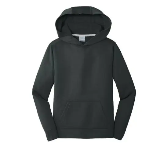 Port & Company® Youth Performance Fleece Pullover Hooded Sweatshirt Jet Black {1}