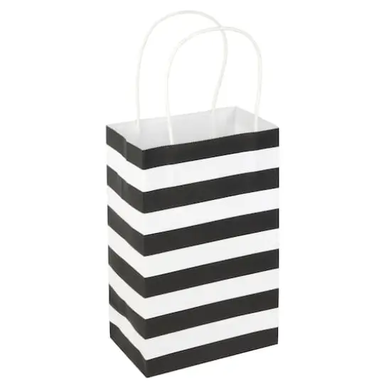 Small Black & White Striped Gift Bags by Celebrate It&trade;, 13ct. {1}