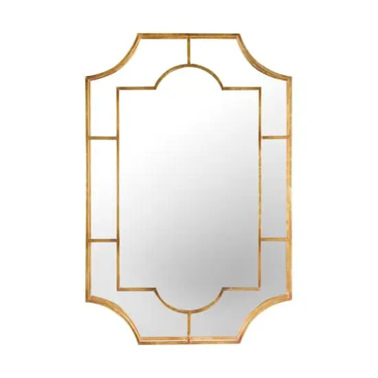 Hello Honey&reg; 36" Vintage Metal Framed Wall Mirror Gold {1}