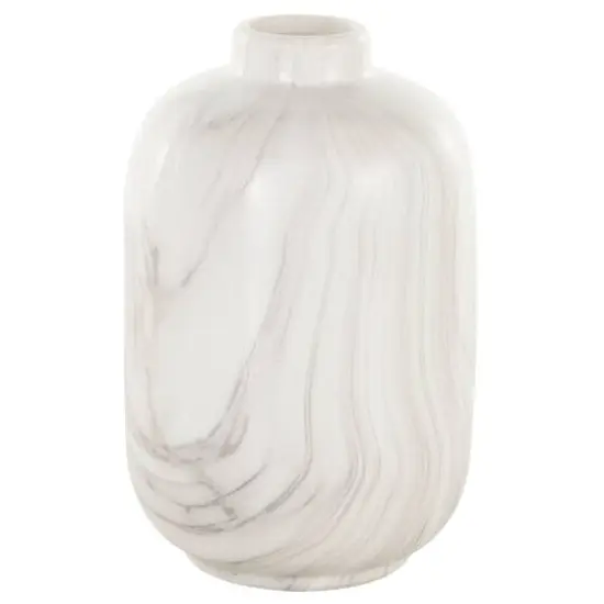 White Ceramic Marble Inspired Vase Set {6}