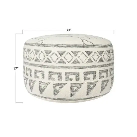 Hello Honey&reg; 28'' Wool Blend Round Kilim Pouf {5}