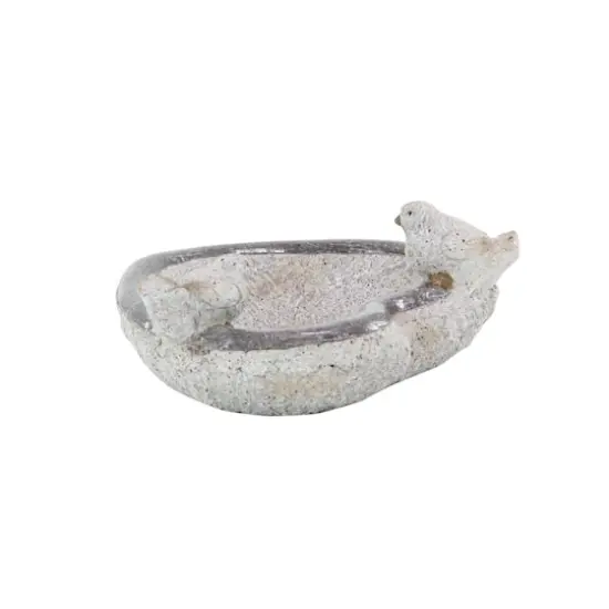 13" Gray Stone Country Birds Garden Sculpture {3}