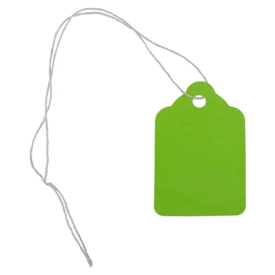JAM Paper Lime Green Mini Gift Tags with String, 50ct. {1}