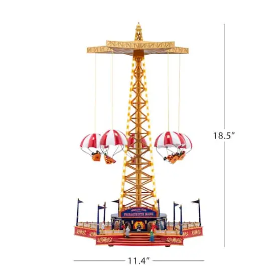90th Anniversary Collection 18.5" Animated & Musical LED World's Fair Parachute Ride Accent {4}