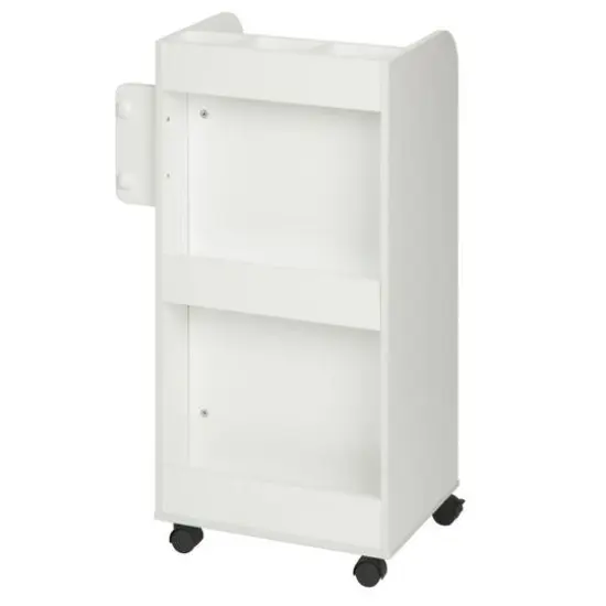 Honey Can Do 3-Drawer White Rolling Craft Cart with Drawers & Slotted Compartments {15}