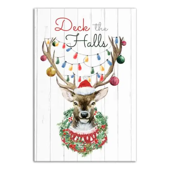Deck the Halls Reindeer Canvas Wall Art {1}
