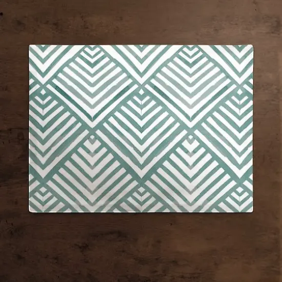 Watercolor Diamond Cotton Twill Placemat Blue {3}