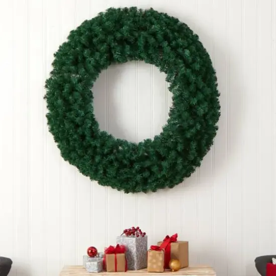 48" White LED Lights Artificial Christmas Wreath {6}