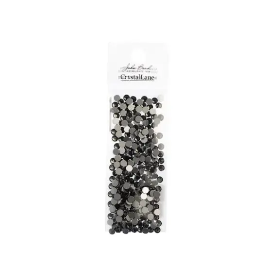 John Bead Crystal Lane SS16 Glass Round Flatback Rhinestones, 288ct. Black Diamond {4}