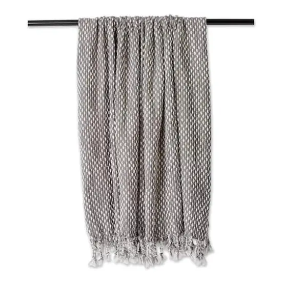 DII&reg; Gray & White Textured Acrylic Throw {5}
