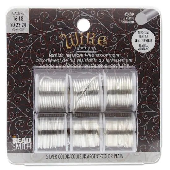 The Beadsmith® Wire™ Elements Lacquered Tarnish-Resistant Wire Set Silver {1}