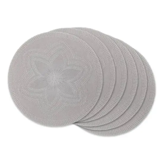DII&reg; Woven Round Placemats, 6ct. Light Gray {1}