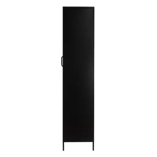 Hello Honey&reg; Black Solstice Tall Metal Curio Storage Cabinet with Arched Glass Doors {6}