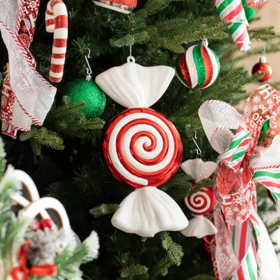 Glitzhome&reg; 18 Pack Whimsical Red & Green Deluxe Large Ornaments {3}