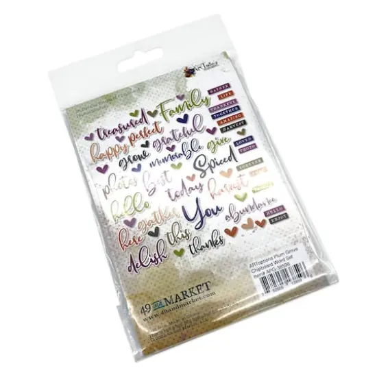 49 And Market ARToptions Plum Grove Chipboard Word Set {4}