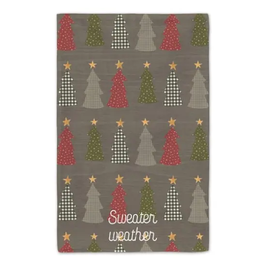 Sweater Weather Gray Tree Pattern Tea Towel Set {5}