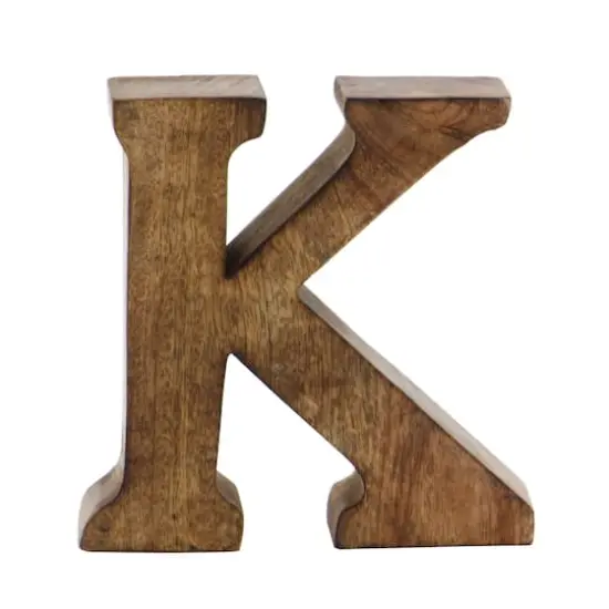 8" Brown Mango Wood Letter Set, 6ct. {6}