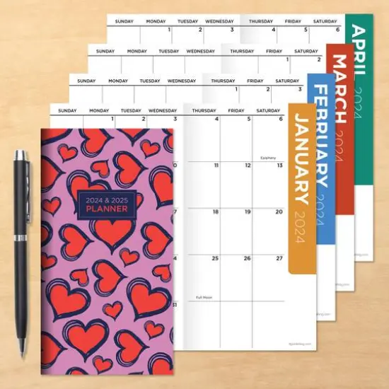 2024-2025 Lovely Hearts Monthly Pocket Planner {5}
