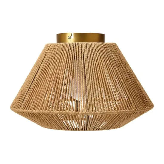 Hello Honey&reg; 13.8" Coastal Ceiling Lamp with Natural Paper Rope Shade and Iron Base {8}
