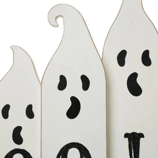 Glitzhome&reg; 12" Ghost Halloween Wooden Table Decor {7}