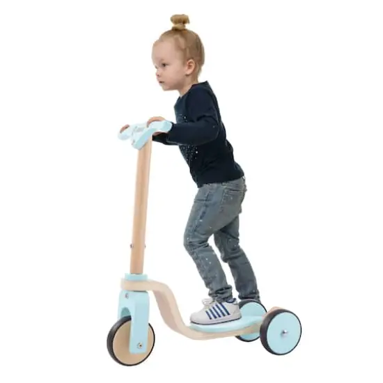 Toy Time Blue Wooden Kick Scooter {3}