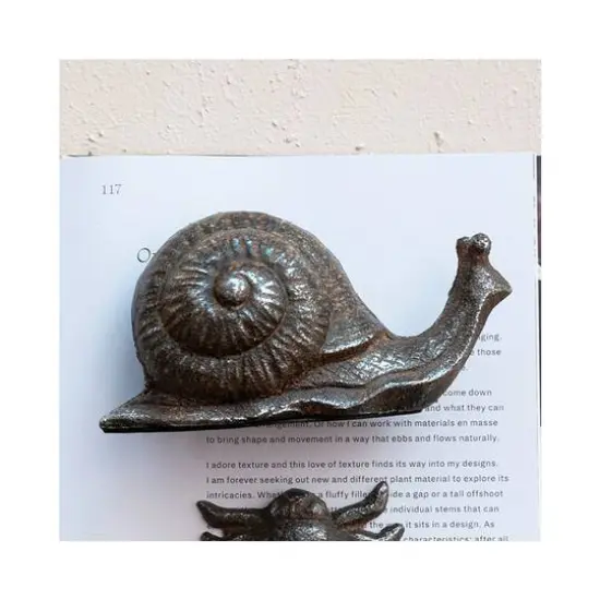Hello Honey&reg; 6" Rust-Colored Cast Metal Snail Accent D&eacute;cor {4}