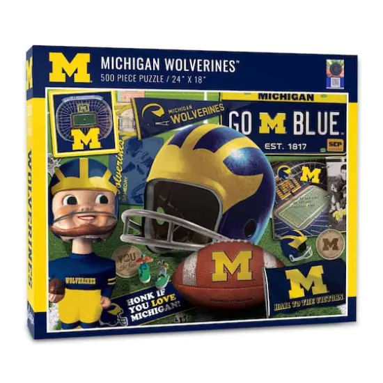 College Team Retro Series 500 Piece Puzzle Michigan Wolverines {1}