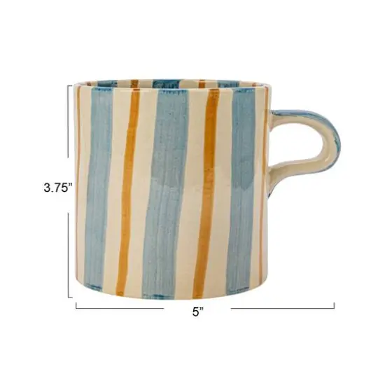 Hello Honey&reg; 5" Striped Stoneware Mug Set {5}