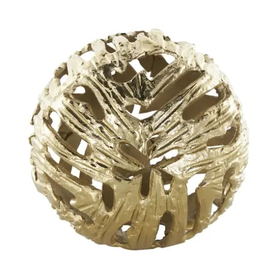 Aluminum Metallic Abstract Cutout Orbs Set Gold {6}