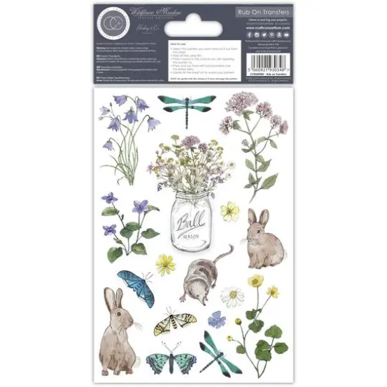 Craft Consortium Wildflower Meadow Rub-On Transfers {4}