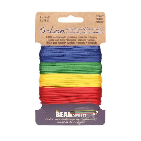 The Beadsmith&reg; S-Lon&reg; 0.5mm Mixed Color Bead Cord Primary Mix {1}
