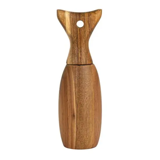 Hello Honey® 7.75" Natural Acacia Wood Fish Tail Shaped Pepper Mill {9}