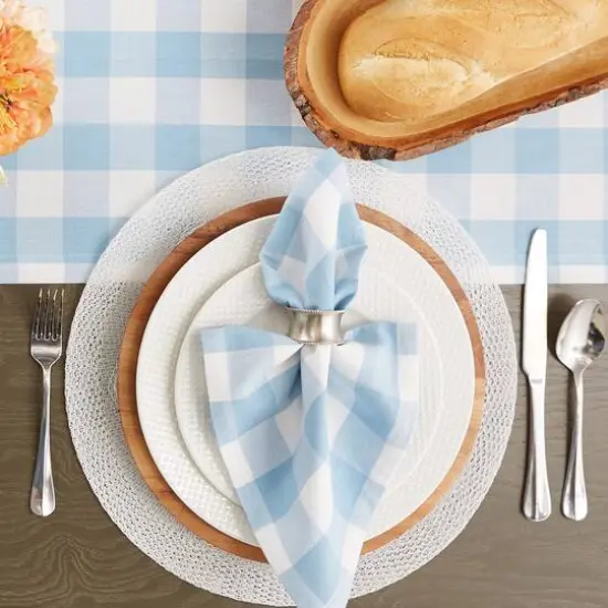 DII&reg; Buffalo Check Oversized Napkin, 6ct. Light Blue/White {7}