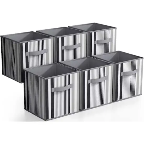 Sorbus 11" Black & Gray Foldable Storage Cubes, 6ct. {1}
