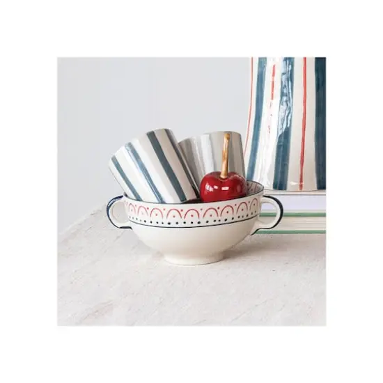 Hello Honey&reg; 8" Multicolor Patterned Stoneware Bowls with Handles, 8ct. {3}