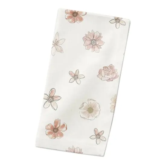 Florals Cotton Twill Napkin White {3}