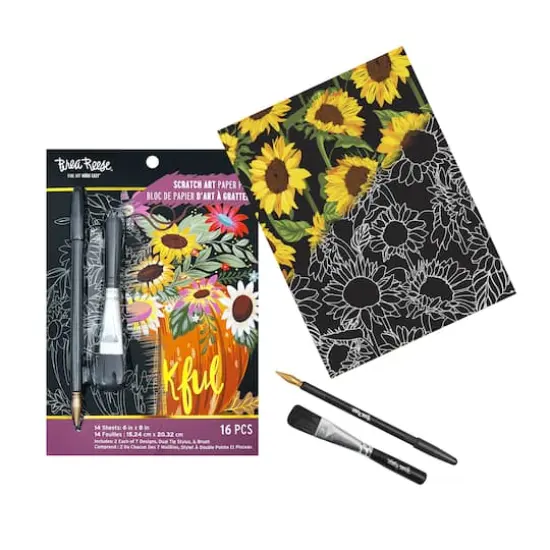 Brea Reese&trade; 6" x 8" Fall Harvest Scratch Art Paper Pad {4}