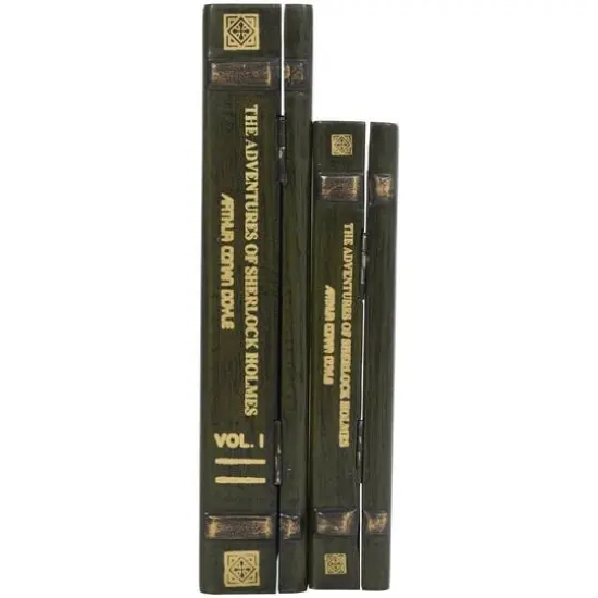 Green Wooden Sherlock Holmes Storage Faux Book Box Set {8}