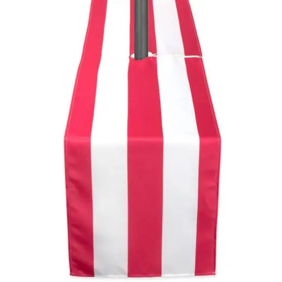 Coral Cabana Stripe Outdoor Table Runner With Zipper 14" x 72" {1}