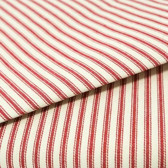 Roc-Lon Woven Stripe Ticking Red Fabric {3}