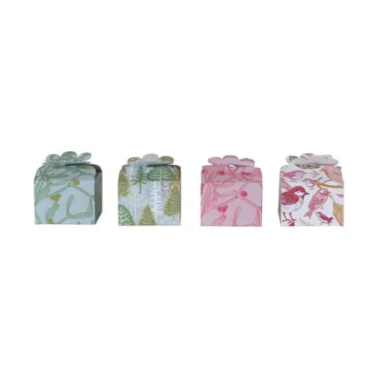 Hello Honey Green & Pink Trees, Plants & Bird Pattern Interlocking Gift Boxes, 4ct. {6}