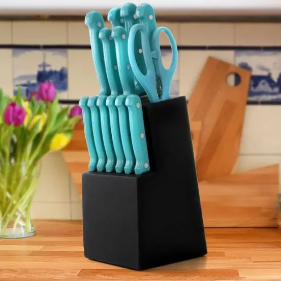 MegaChef Teal 14 Piece Cutlery Set {4}