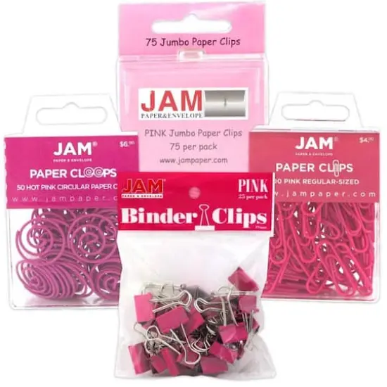JAM Paper Office Clips Assortment Pack Pink {1}