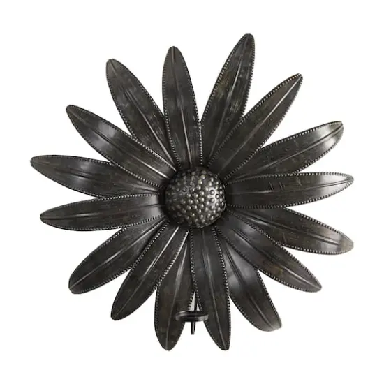 30" x 30" Brushed Metal Daisy Flower Sconce Candle Holder Wall Art Decor {1}