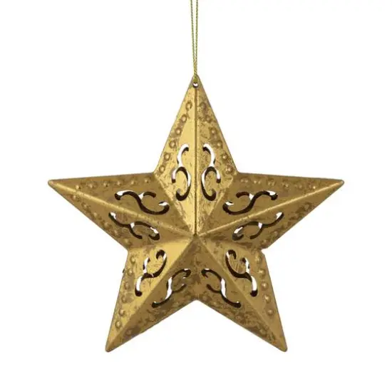 5.75" Gold Filigree Star Ornament {1}