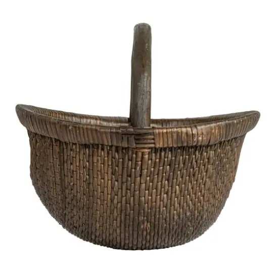 Hello Honey&reg; 14" Brown Antique Finish Hand-Woven Wicker Basket {11}