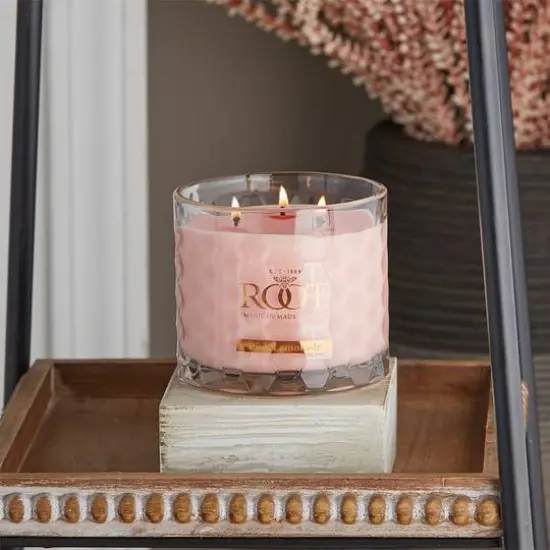 Root Candles Signature 3-Wick Honeycomb Beeswax Blend Jar Candle Pink Lemonade {3}