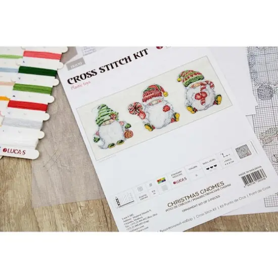 Luca-S Christmas Gnomes Plastic Canvas Counted Cross Stitch Kit {5}