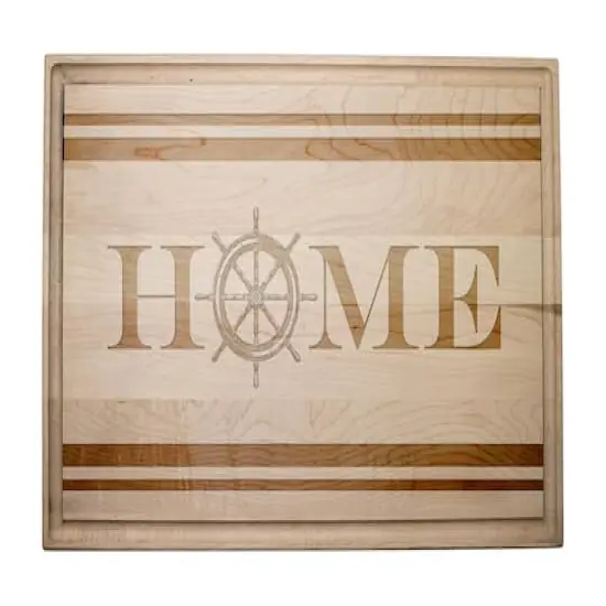 17" Home Captain Wheel Maple Wood Cutting Board {1}