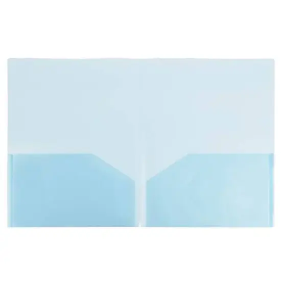 JAM Paper Plastic Lightweight 2-Pocket Presentation Folders, 6ct. Blue {4}